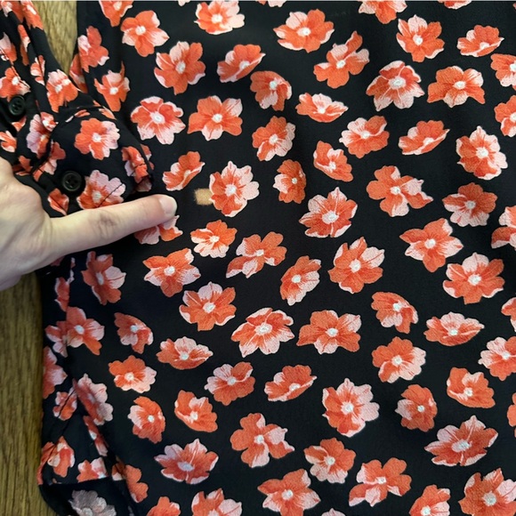 Ganni Lindale Crepe Long Sleeve Top Blouse Size 10/12 - Picture 9 of 13